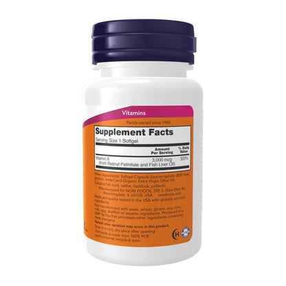 Now Foods Vitamin a 10,000 Iu – Eye, Skin & Immune Health – 100 Softgels