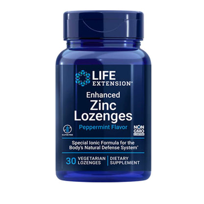 Life Extension Enhanced Zinc Lozenges (peppermint) – 30 Vegetarian Lozenges