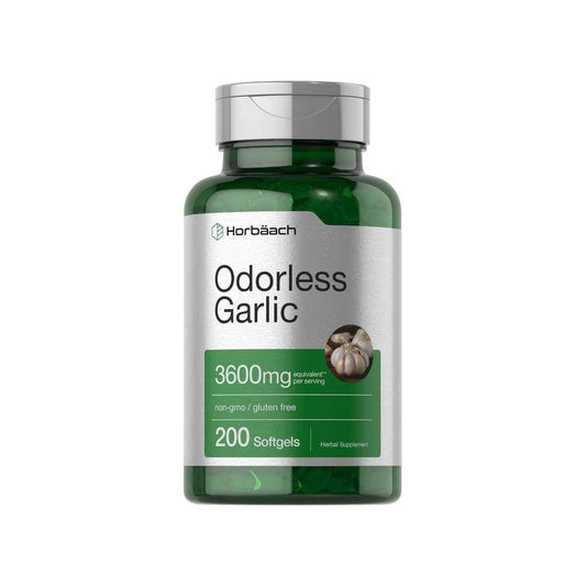 Horbäach Odorless Garlic 3600mg per Serving | 200 Softgels