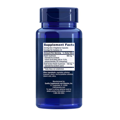 Life Extension Reishi Extract Mushroom Complex 60 Vegetarian Capsules