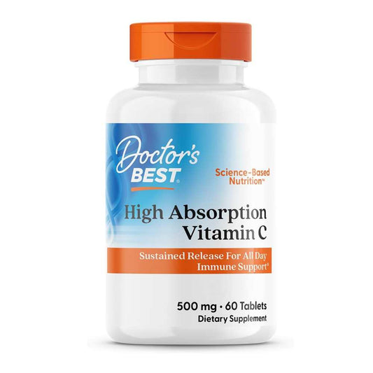 Doctor's Best High Absorption Vitamin C with Pure Way-C, 500 Mg, 60 Tablets