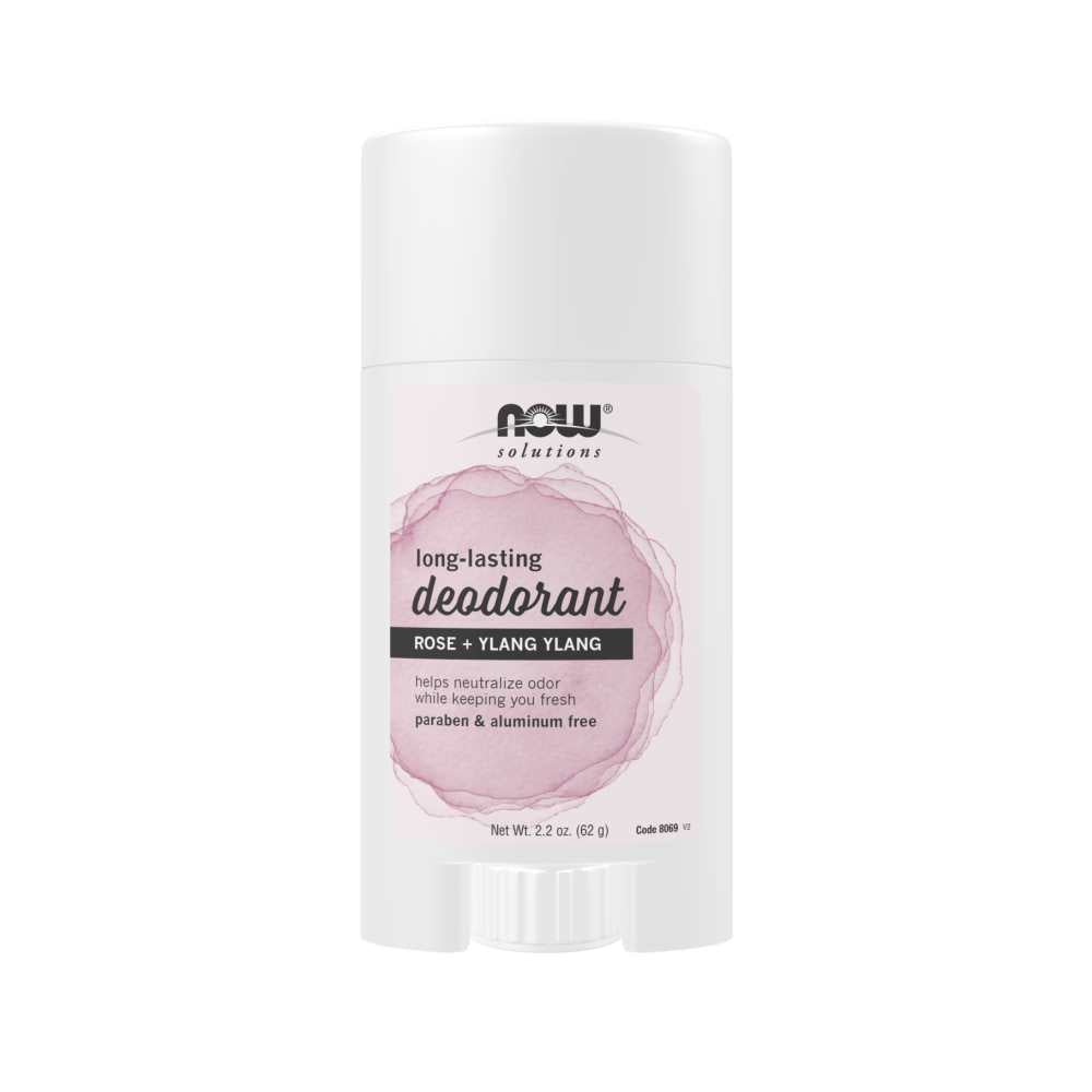Now Foods Long-Lasting Deodorant Stick – Rose + Ylang Ylang Natural Scent – Aluminum-Free Body Deodorant – 62 G (2.2 Oz.)