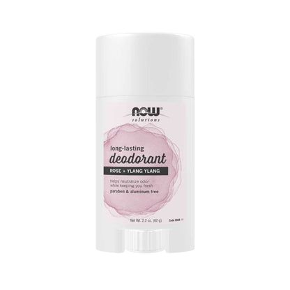 Now Foods Long-Lasting Deodorant Stick – Rose + Ylang Ylang Natural Scent – Aluminum-Free Body Deodorant – 62 G (2.2 Oz.)