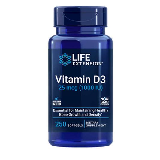 Life Extension Vitamin D3 25 mcg (1000 IU), 250 softgels