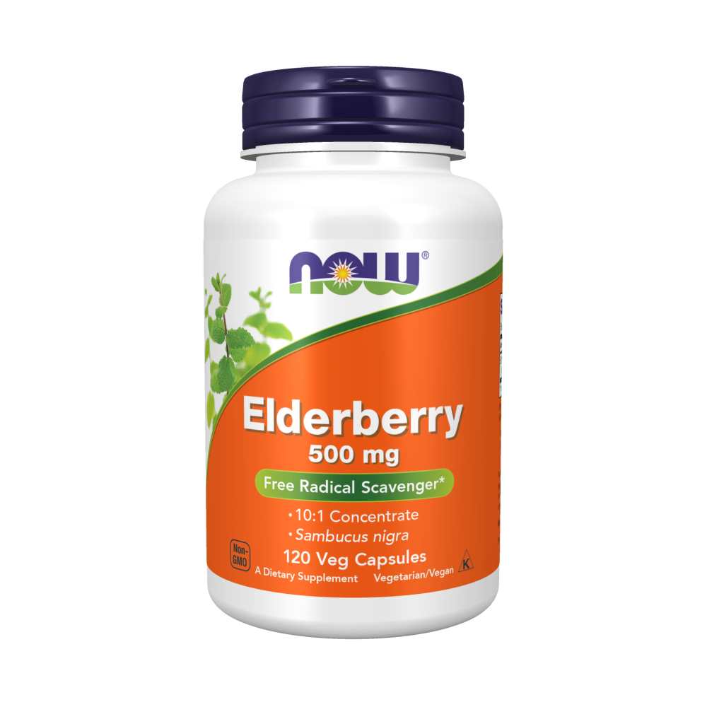 Now Foods Elderberry 500mg – Immune Support – 60 Veg Capsules
