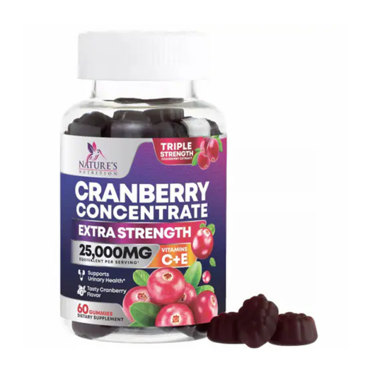 Nature's Nutrition Cranberry Urinary Health Gummies With Vitamin C & Vitamin E - 60 Gummies