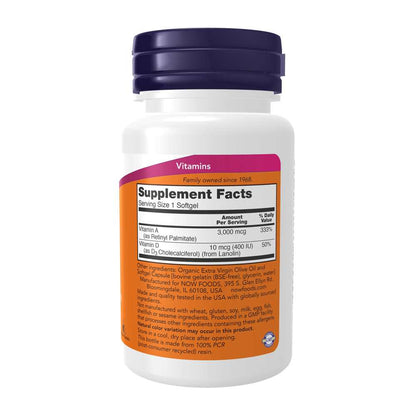 Now Foods A&d Vitamins – 10,000 Iu a & 400 Iu D – Eye & Bone Health – 100 Softgels