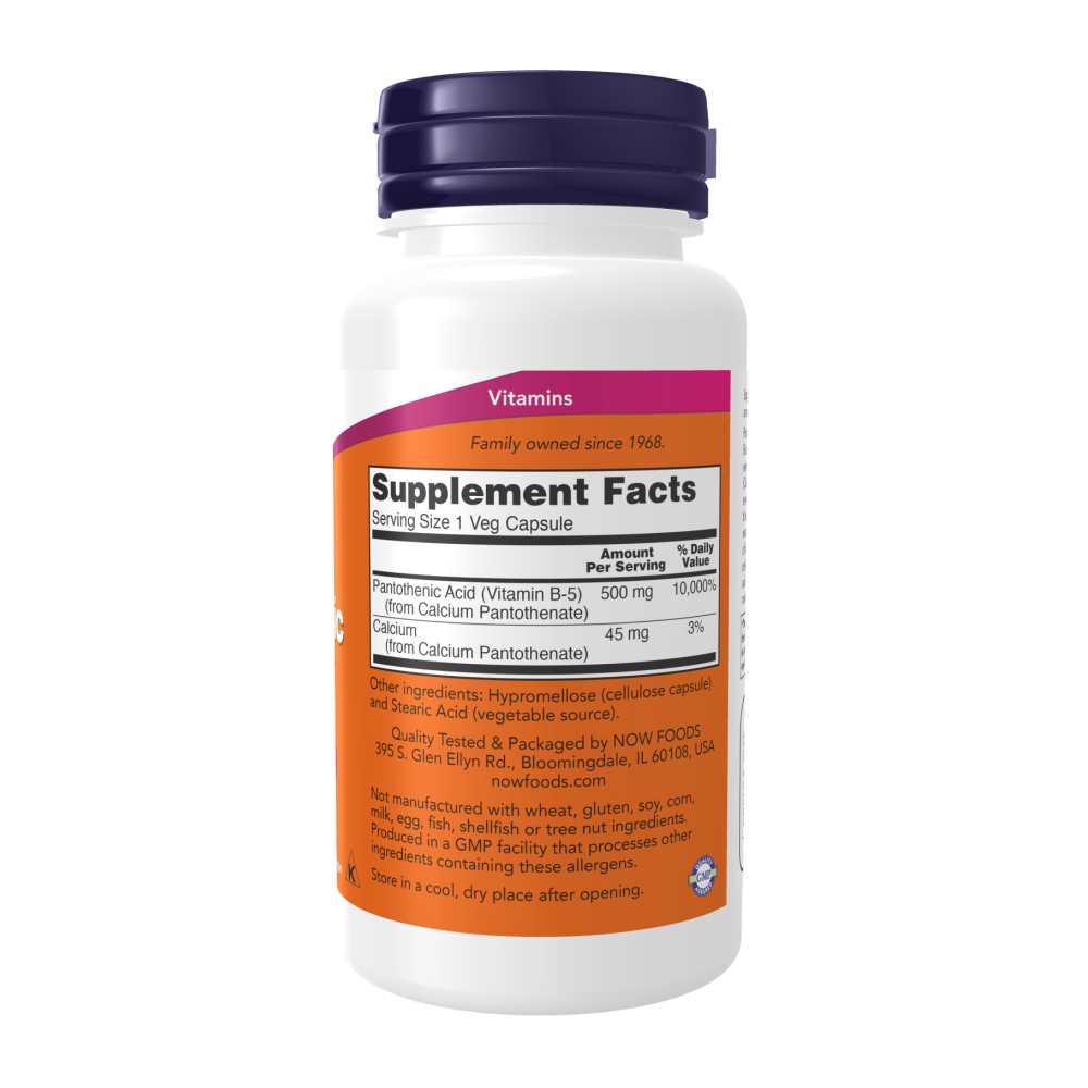 Now Foods Pantothenic Acid 500 Mg – Vitamin B5 for Energy – 100 Veg Capsules