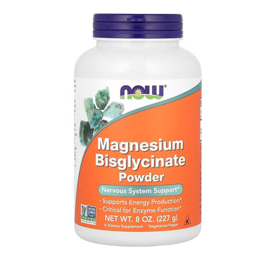 Now Foods Magnesium Bisglycinate Powder – Nervous System & Energy Support | 227g Dietary Supplement