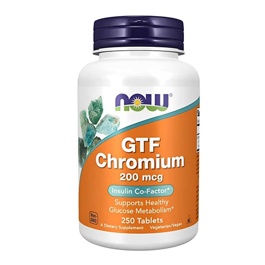 Now Foods Gtf Chromium 200mcg – Insulin Co-Factor & Glucose Metabolism Support (250 Vegan Tablets)