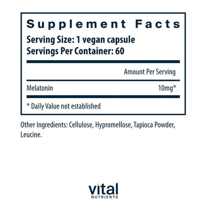 Vital Nutrients Melatonin 10mg 60 Caps
