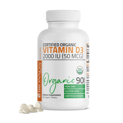 Bronson Vitamins Vitamin D3 Usda Certified Organic - 2,000 Iu 90 Tabs