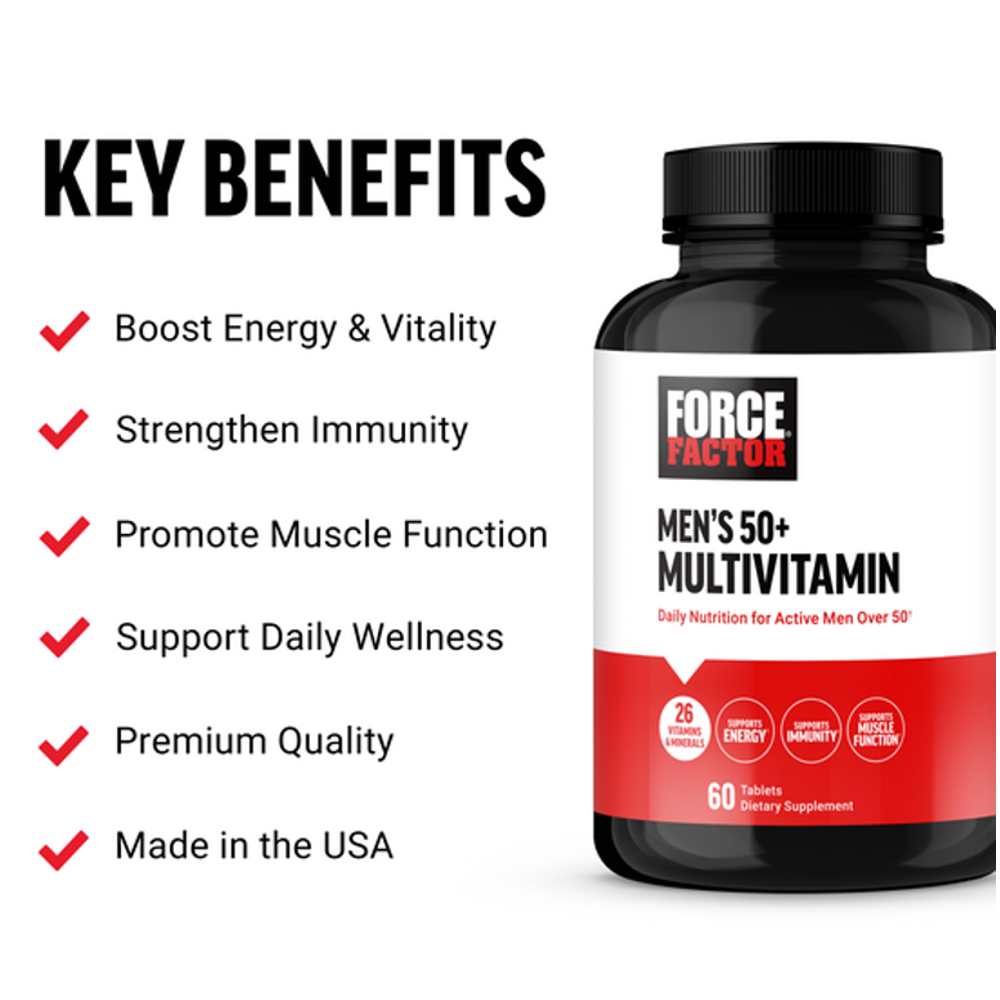 Force Factor Men’s 50+ Multivitamin – 60 Tablets