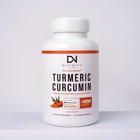 Divinity Nutre Turmeric Curcumin C3 Complex 1400mg – Standardized 95% Curcuminoids with BioPerine, 120 Capsules