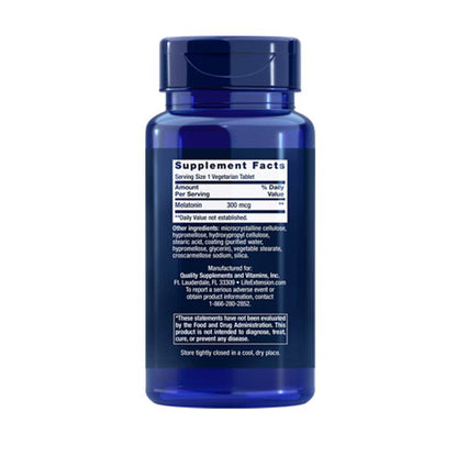 Life Extension Melatonin 6 Hour Timed Release 300 Mcg, 100 Vegetarian Tablets