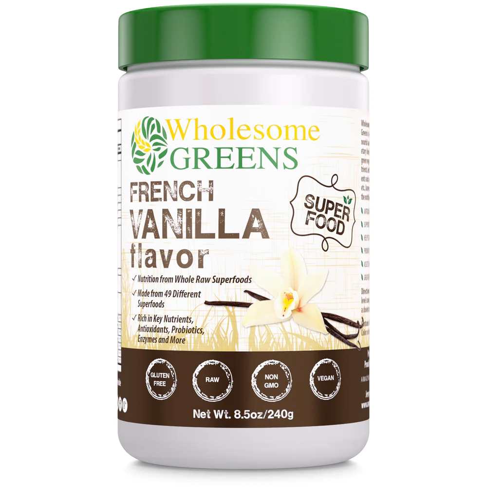 Wholesome Greens Super Food Greens Vanilla Flavor 240g