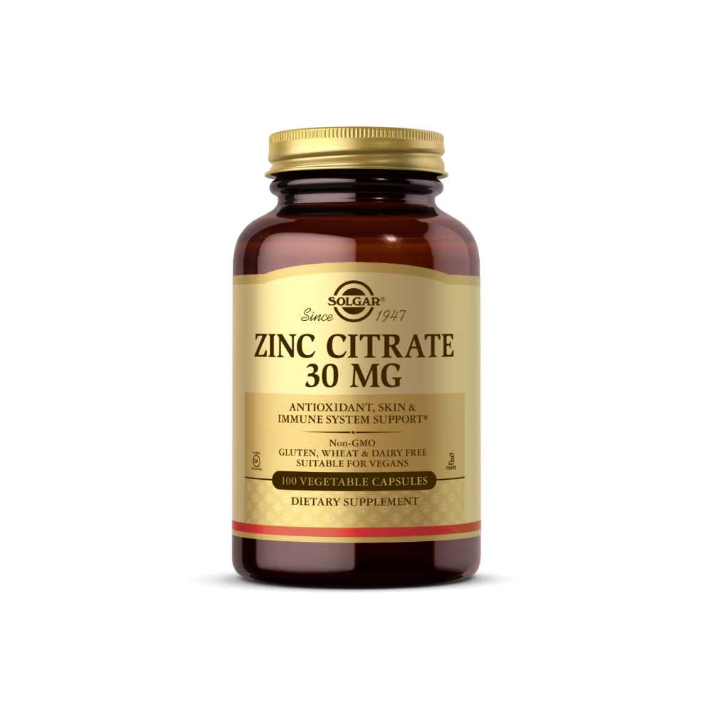 Solgar Zinc Citrate 30 Mg 100 Vegetable Capsules