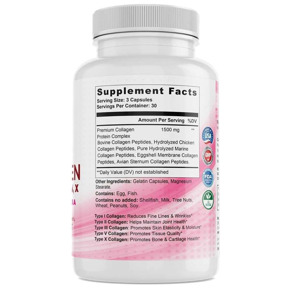 Well and Blessed Multi Collagen – 90 Capsules | 5 Collagen Types | Beauty & Joint Support