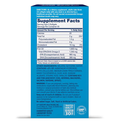 21st Century Alaska Wild® Fish Oil Mega Omega-3 90 Softgels
