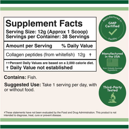 Double Wood Marine Collagen – Unflavored Wild-Caught Peptides 456g
