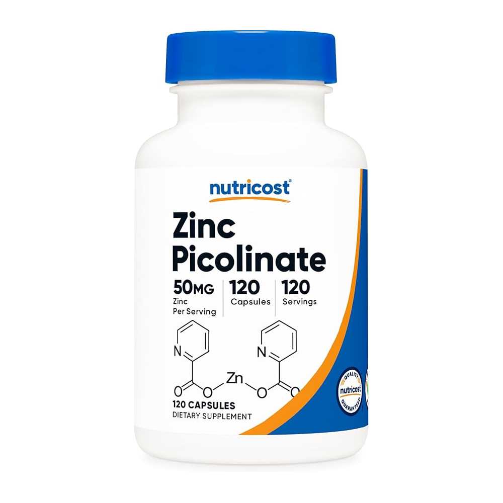 Nutricost Zinc Picolinate 50mg, 120 Vegetarian Capsules