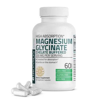 Bronson Vitamins Magnesium Glycinate High Absorption 200 Mg 60 Caps