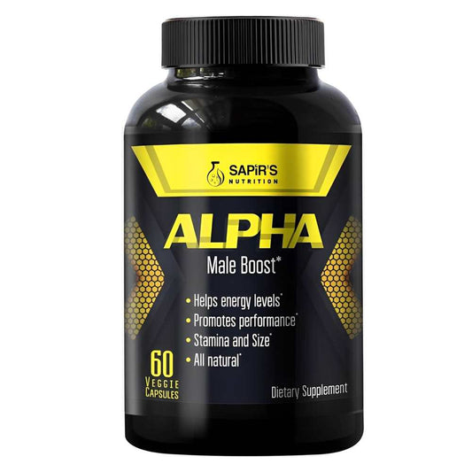 Sapir's Nutrition Alpha Male Boost – Energy, Performance, Stamina, & Size, All-Natural, 60 Veggie Capsules