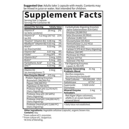 Garden of Life Raw Enzymes Men 50 & Wiser Digestive Health 90 Capsules