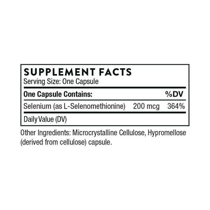 Thorne Selenium 200 Mcg – 60 Capsules, Dietary Supplement