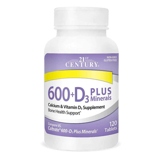 21st Century Calcium 600+d3 Plus Minerals 120 Tabs