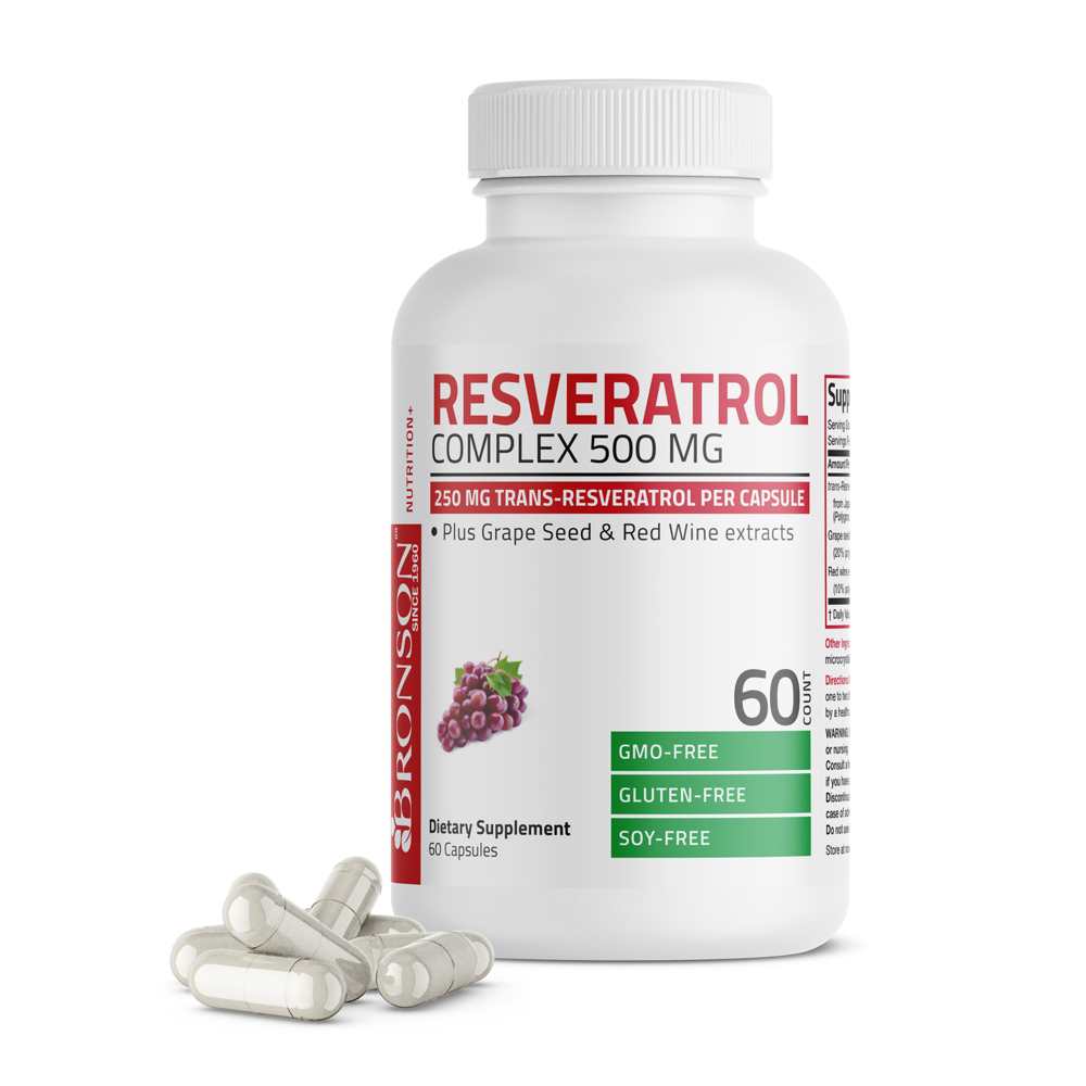 Bronson Vitamins Resveratrol Complex - 500 Mg 60 Caps