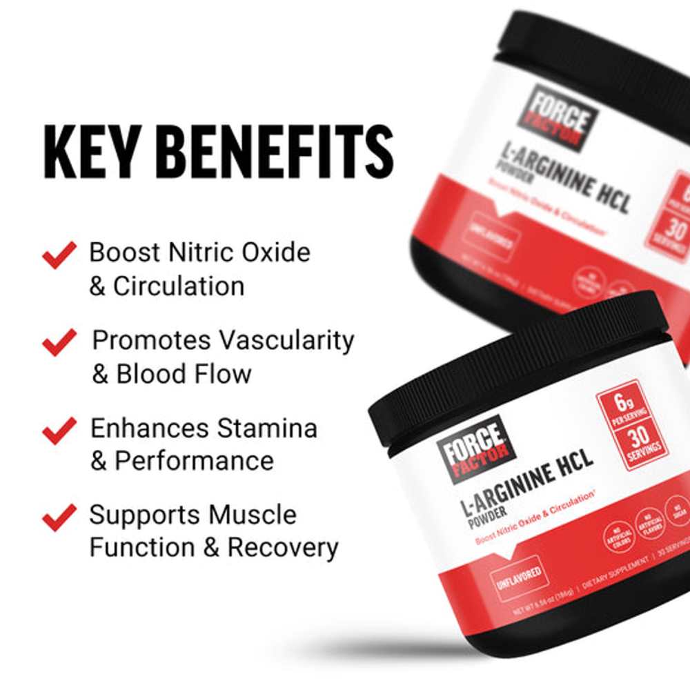 Force Factor L-Arginine Powder – 186g (30 Servings)