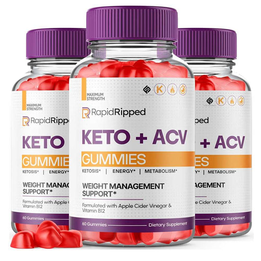 Rapid Ripped Keto + Acv Gummies Maximum Strength | Ketosis & Weight Support | 60 Gummies