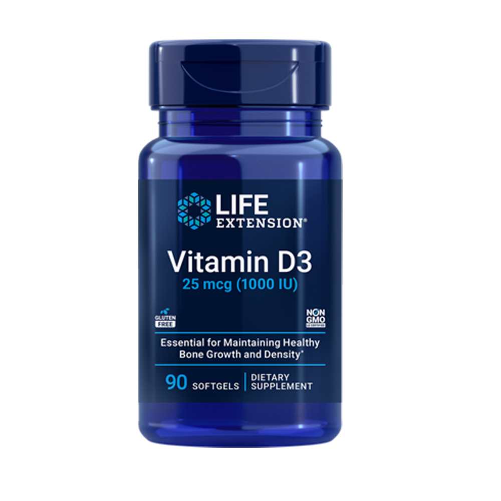 Life Extension Vitamin D3 25 mcg (1000 IU), 250 softgels