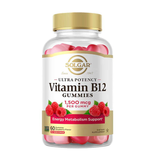 Solgar Ultra Potency Vitamin B12 Raspberry 60 Gummies