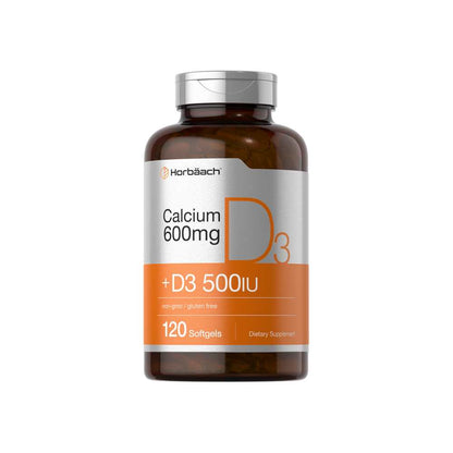 Horbäach Calcium with Vitamin D-3 | 600mg | 120 Softgels