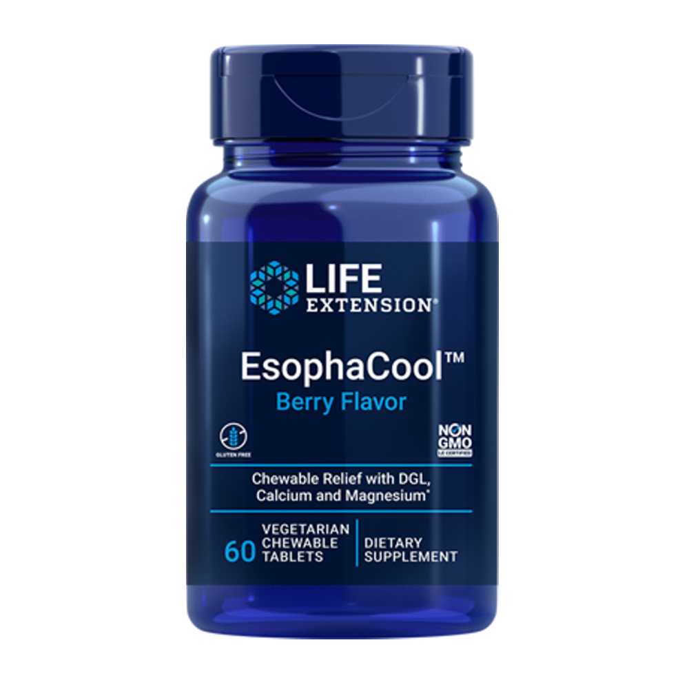Life Extension EsophaCool™ (Berry) – 60 Vegetarian Chewable Tablets