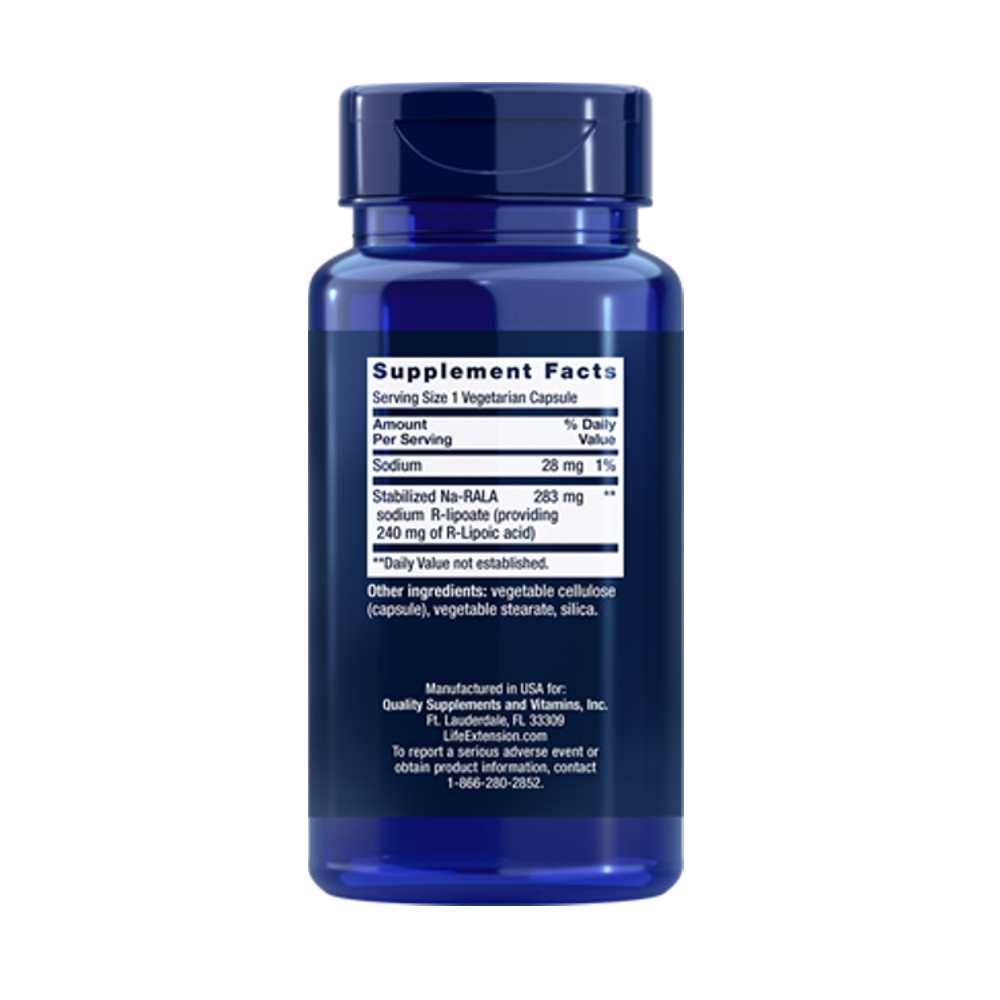 Life Extension Super R-Lipoic Acid 240 Mg, 60 Vegetarian Capsules