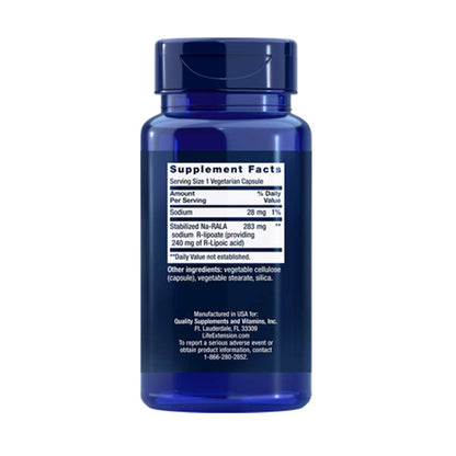 Life Extension Super R-Lipoic Acid 240 Mg, 60 Vegetarian Capsules