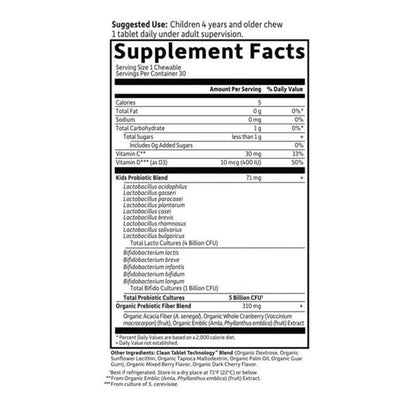 Garden of Life Dr. Formulated Probiotics Organic Kids+ Cooler Berry Cherry 30 Chewables