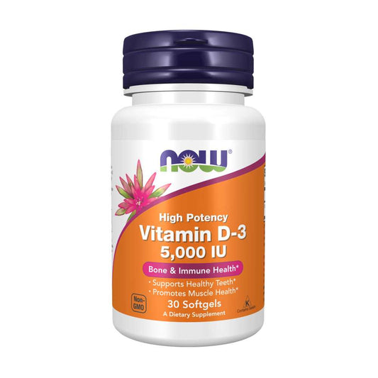 Now Foods Vitamin D-3 5000 Iu – High Potency Bone & Immune Support – 30 Softgels