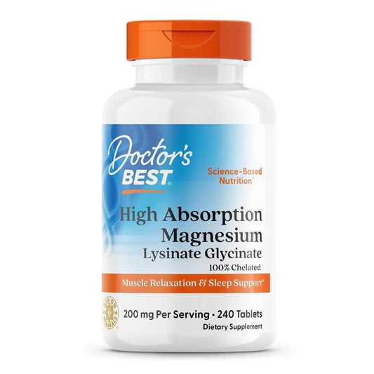 Doctor's Best High Absorption Magnesium, 200 Mg per Serving, 240 Tablets