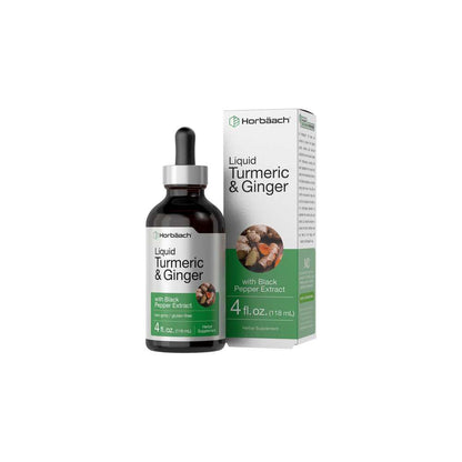 Horbäach Turmeric and Ginger Drops | 4oz Liquid