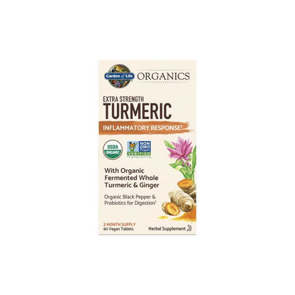 Garden of Life Organics Extra Strength Turmeric 60 Tablets