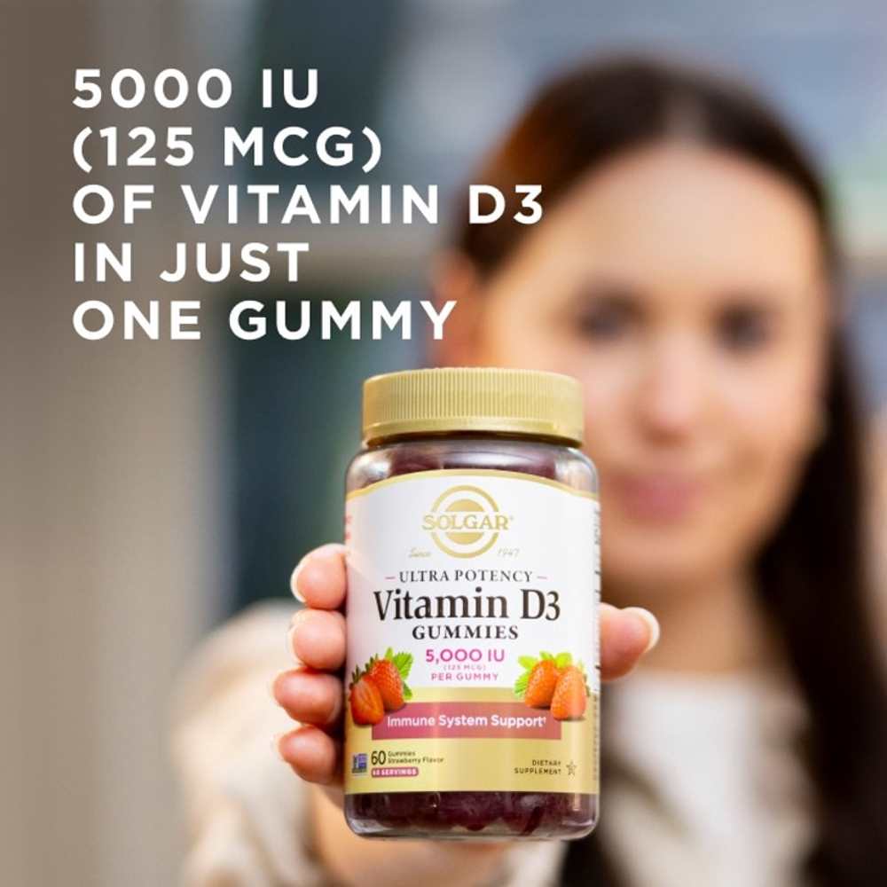 Solgar Ultra Potency Vitamin D3 Strawberry 60 Gummies