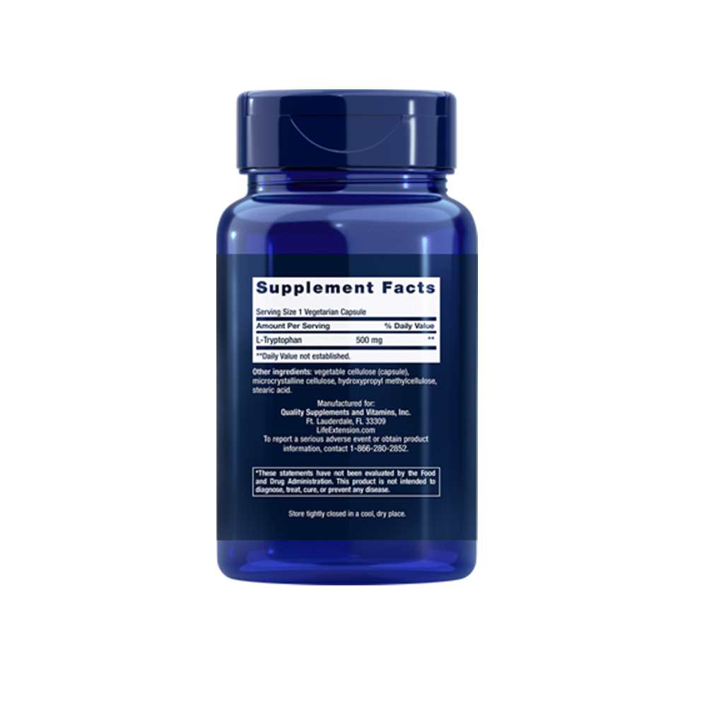 Life Extension L-Tryptophan 500 Mg, 90 Vegetarian Capsules