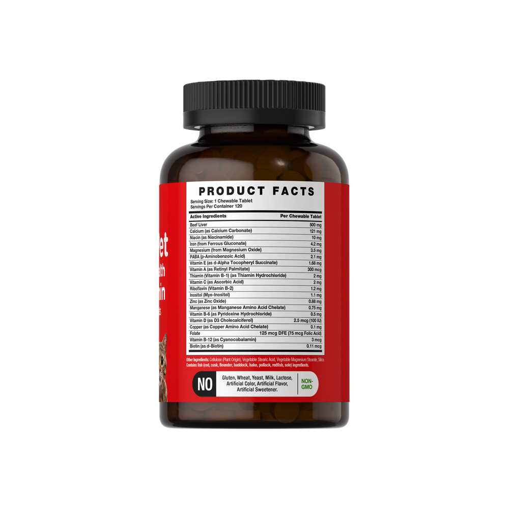 Horbäach Pet Multivitamin for Dogs & Cats | 120 Chewable Tablets