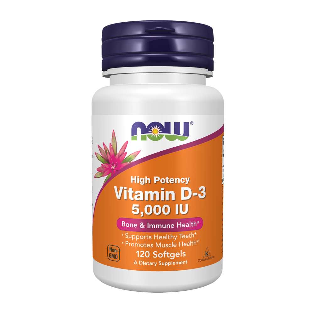 Now Foods Vitamin D-3 5000 Iu – High Potency Bone & Immune Support – 30 Softgels
