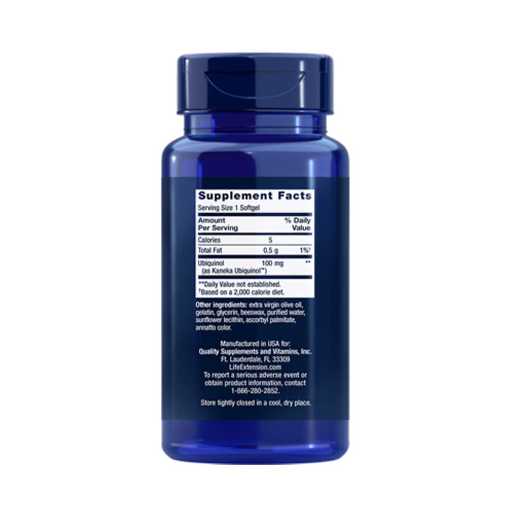 Life Extension Super Ubiquinol Co Q10 with Enhanced Mitochondrial Support™ 100 Mg, 30 Softgels