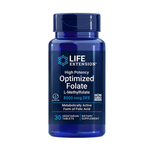 Life Extension High Potency Optimized Folate L-Methylfolate 8500 Mcg Dfe – 30 Vegetarian Tablets